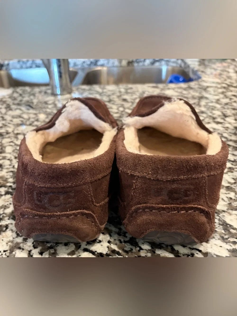 UGG Men's Ascot Suede Sheepskin Lined Slip-On Slippers
